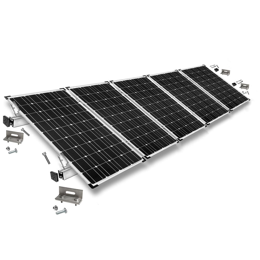 Befestigungskit mit Stehfalzklemmen für Schrägdachmontage 5 Solarpanele Rahmenhöhe 40mm