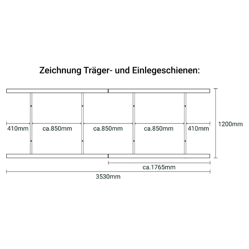 Technische Zeichnung der WandPV Premium Modulhalterung mit Abmessungen