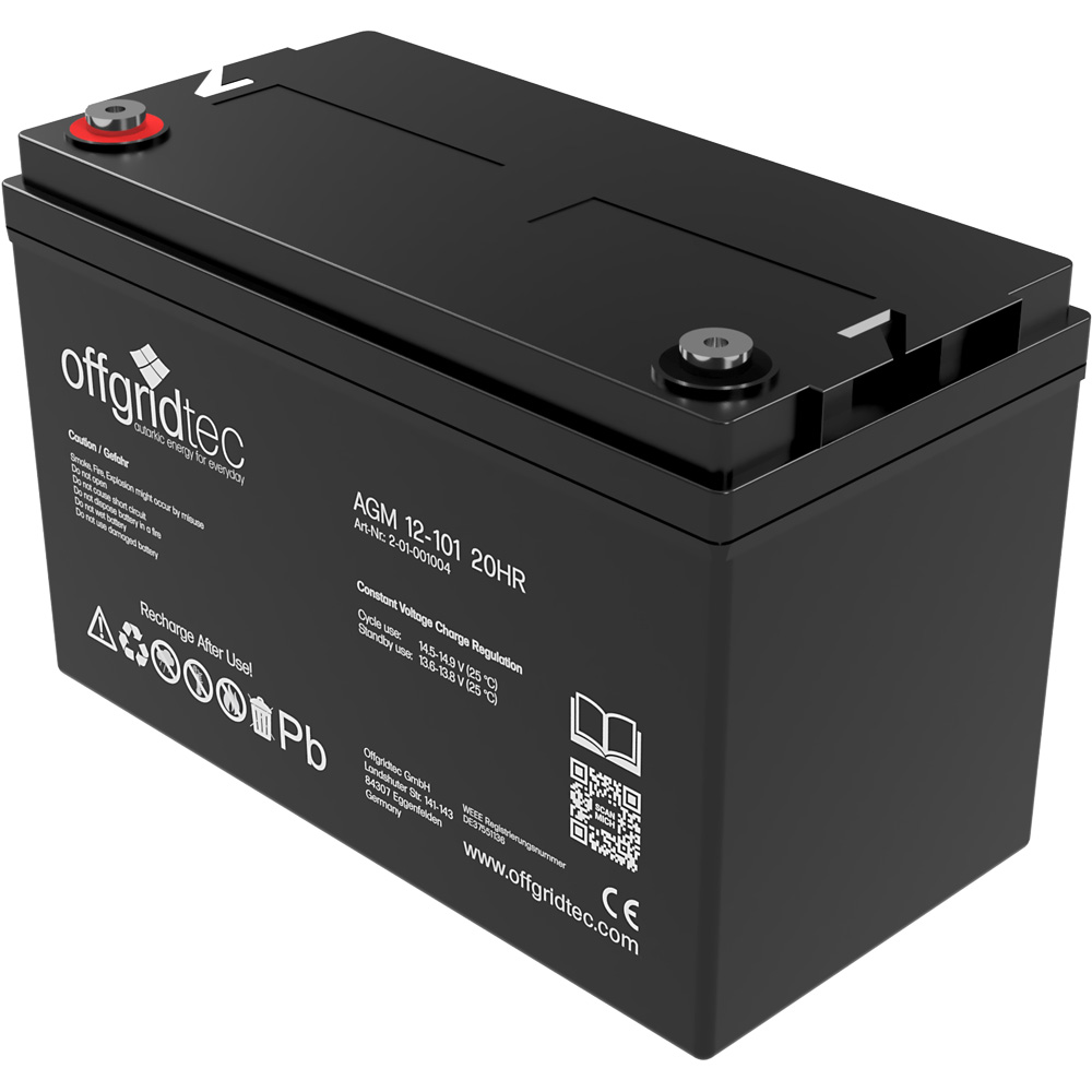 Offgridtec® AGM 101Ah 20HR 12V - Solar Batterie Akku Extrem zyklenfest