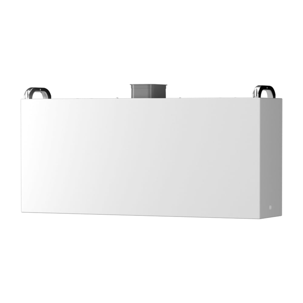 Schrägansicht des weißen, rechteckigen SolaX TP-HS50E Hochvolt-Batteriemoduls
