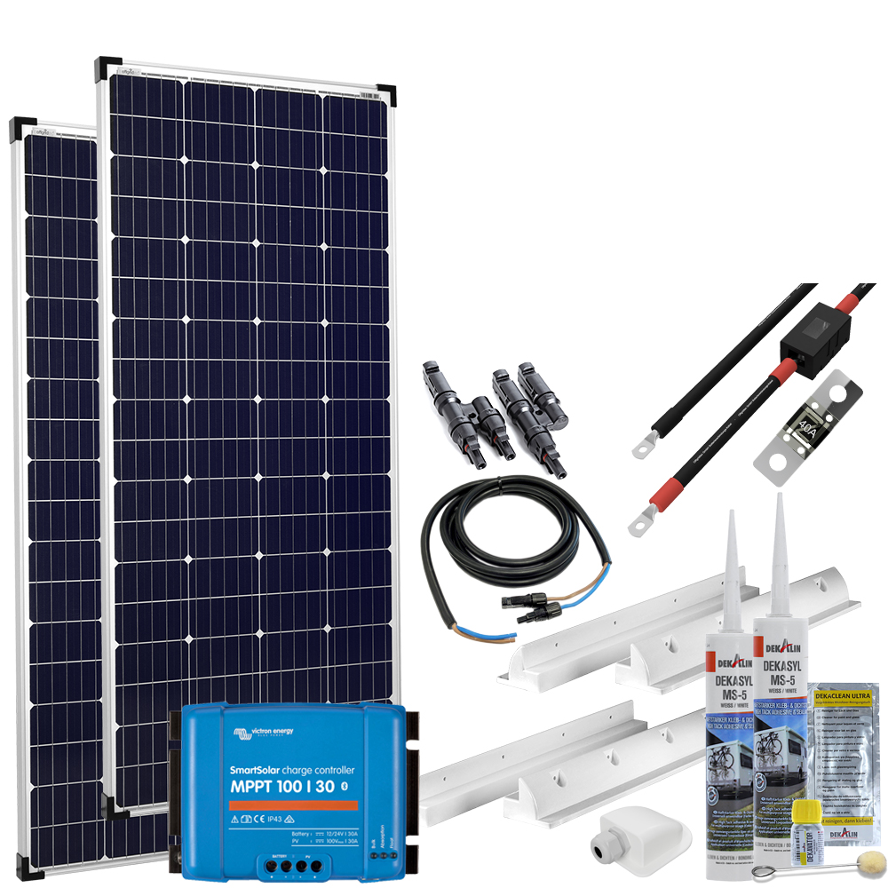 Offgridtec mPremium+ xxl 400w 12v with Victron SmartSolar mppt 100/30 Caravan Solaranlage