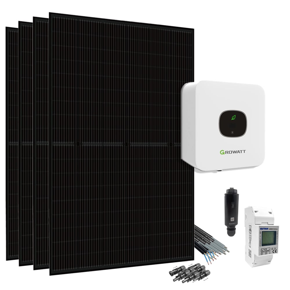 centrale électrique de balcon 1800w avec Growatt mic-1500 tl-x WiFi et 450w Luxen Solar