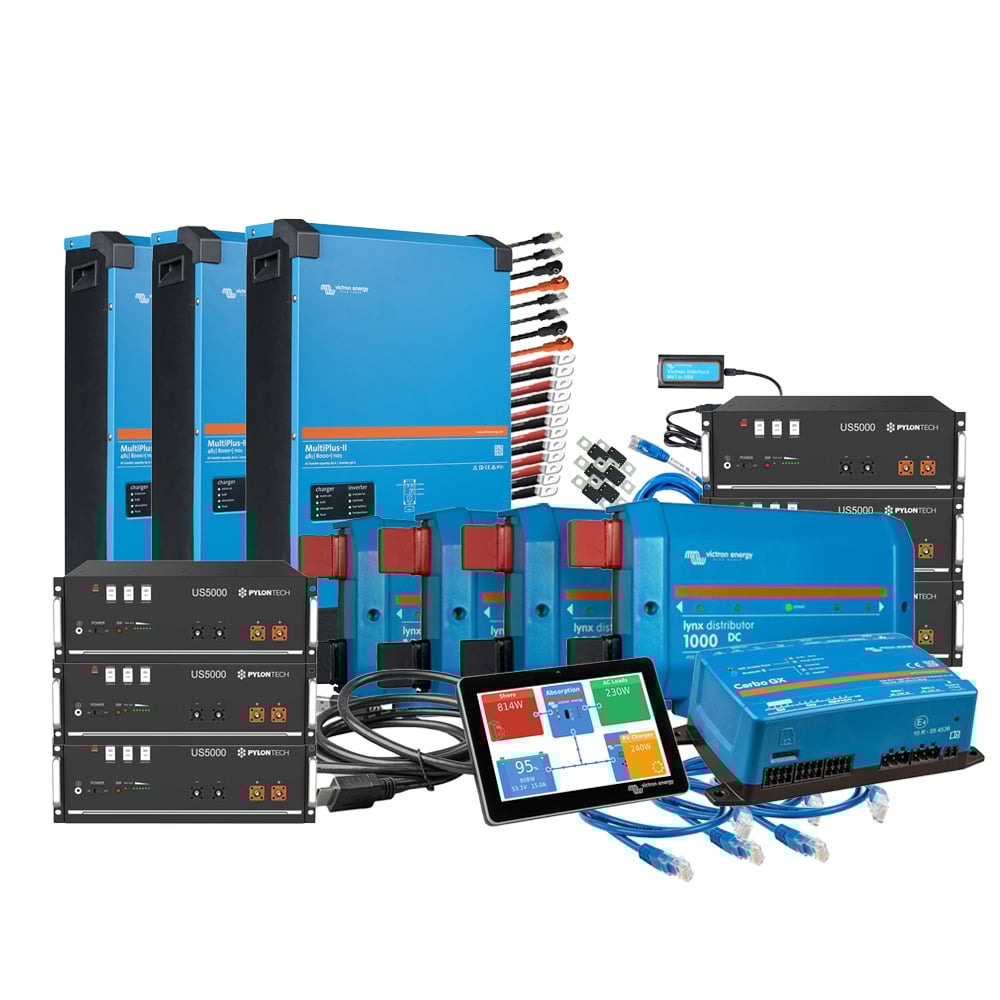 Offgridtec Kit de sauvegarde triphasé kit de mise à niveau avec Pylontech us5000 batterie Victron MultiPlus-II 48/8000