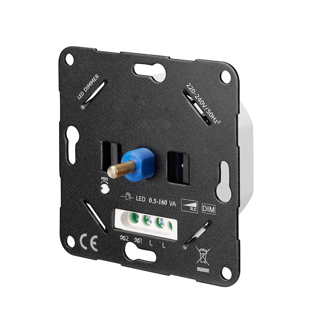 Offgridtec LED Rotary Dimmer 0.5 to 160W Flush-Mounted Two-Way Dimmer Switch for LED and Halogen 230V White