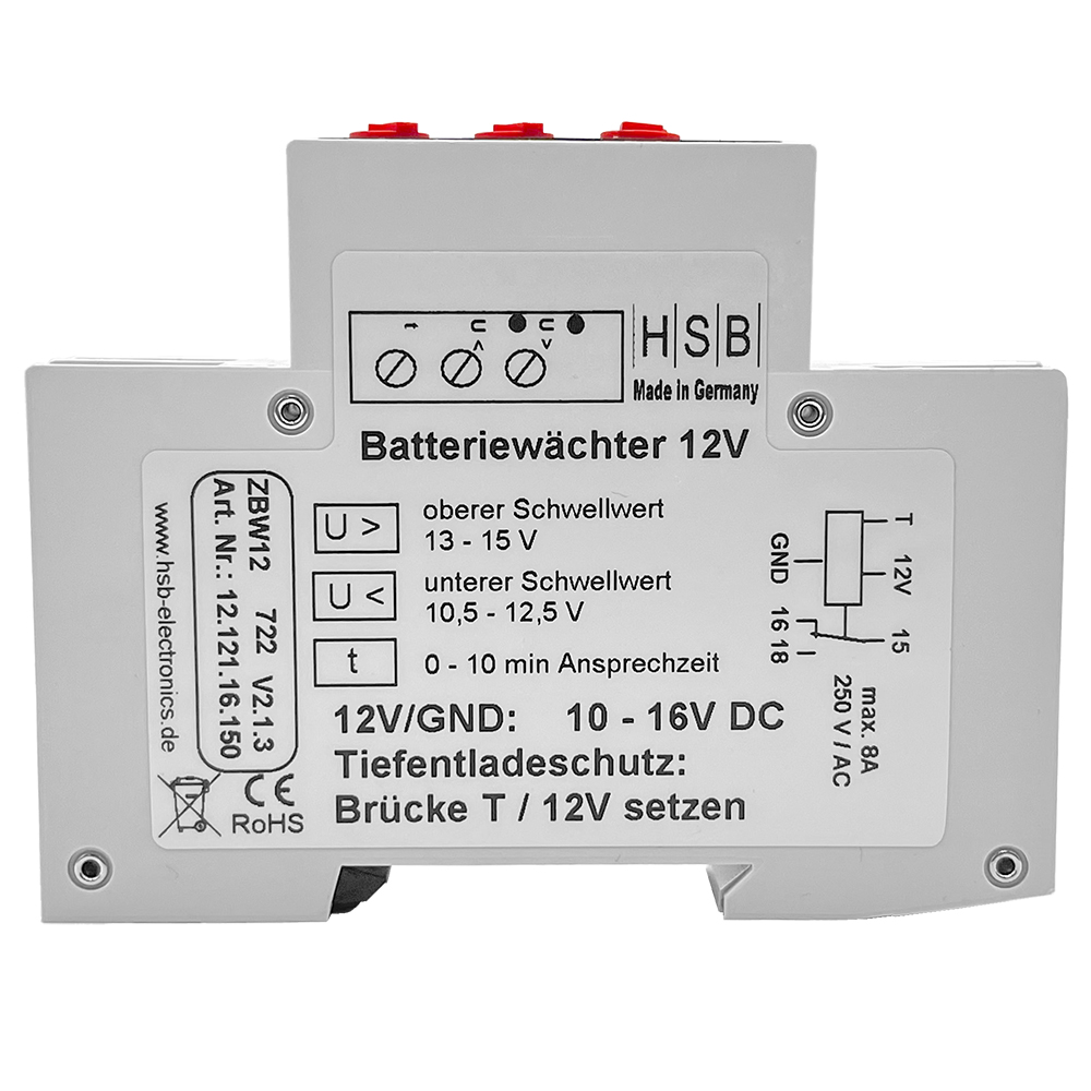 Kemo M188 Batteriewächter 12 V. 5-stufige Anzeige. Mit 3 LED's. Verhindert  Tiefentladung. Geringer Eigenverbrauch von weniger als 4,9 mA