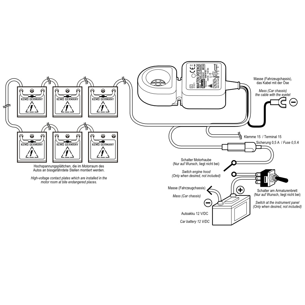 KEMO Marder-Abwehr für Kraftfahrzeuge 12 V/DC