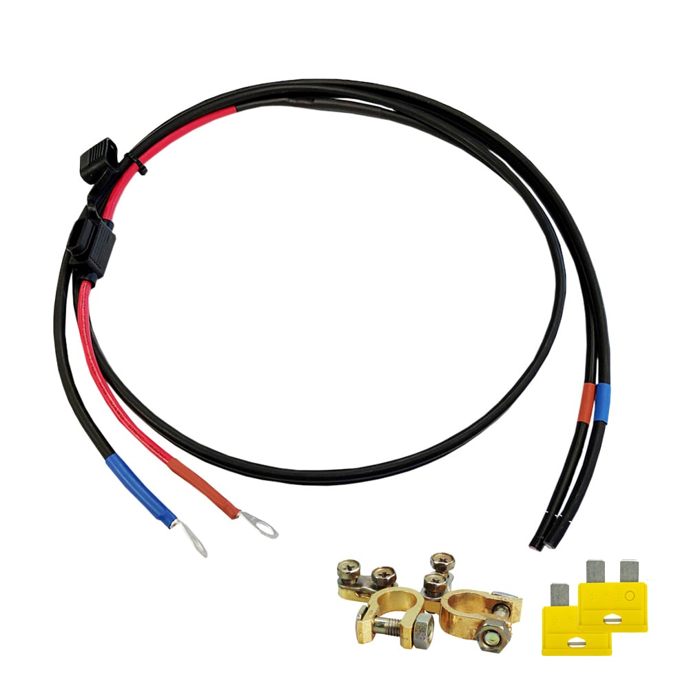 1.5m 4mm² Batteriekabel mit Flachsicherungshalter,20A Sicherung und Polklemmen