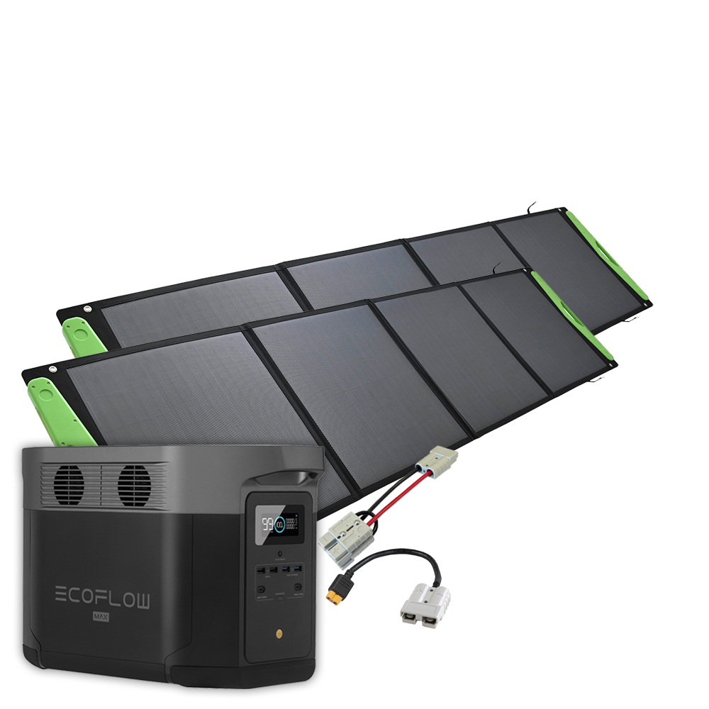SparBundle EcoFlow Delta Max 2000 + Offgridtec® Faltbares Solarmodul Zusatzbatterie Optional