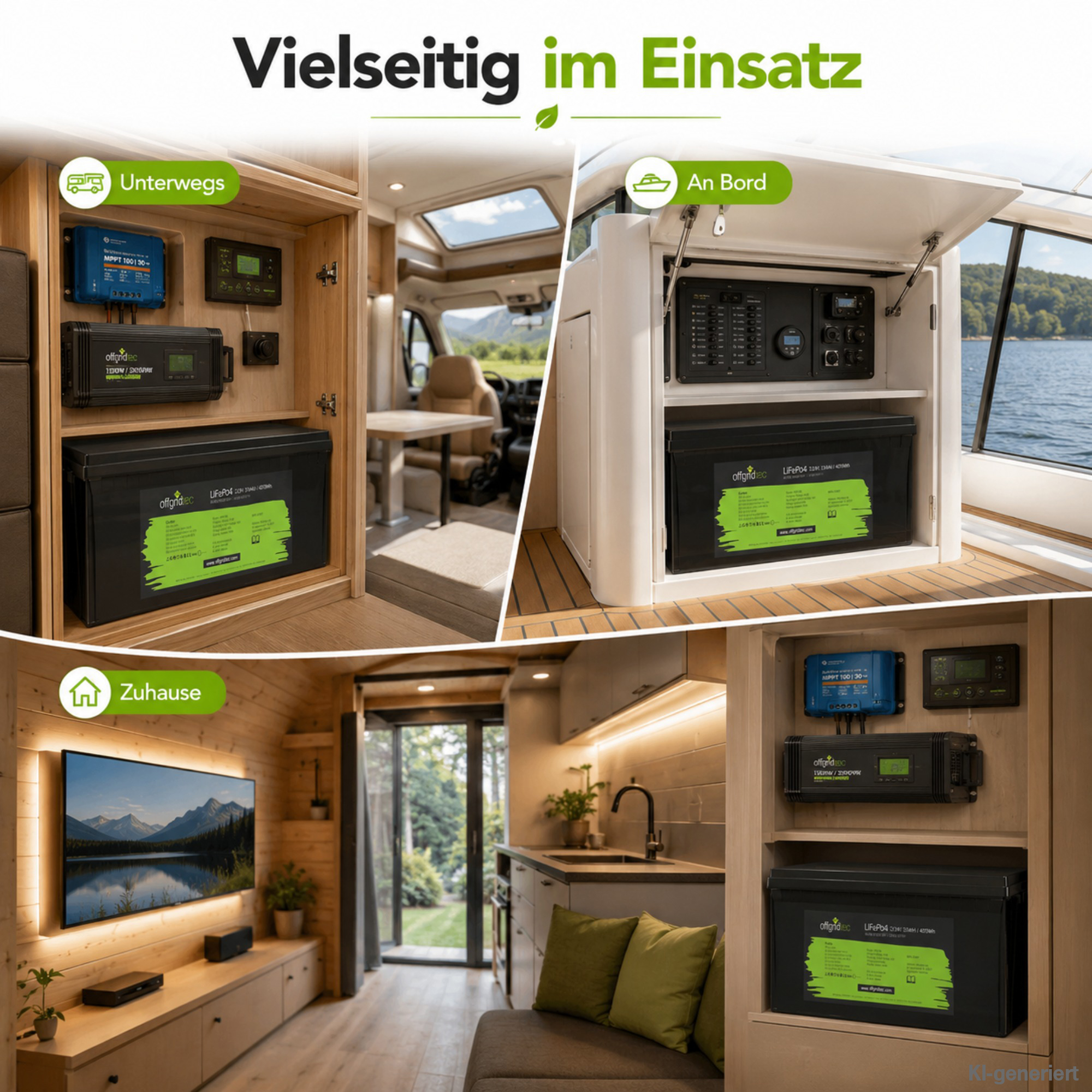 schwarze Offgridtec LiFePO4 Batterie 12V 314Ah Anwendungsgebiete