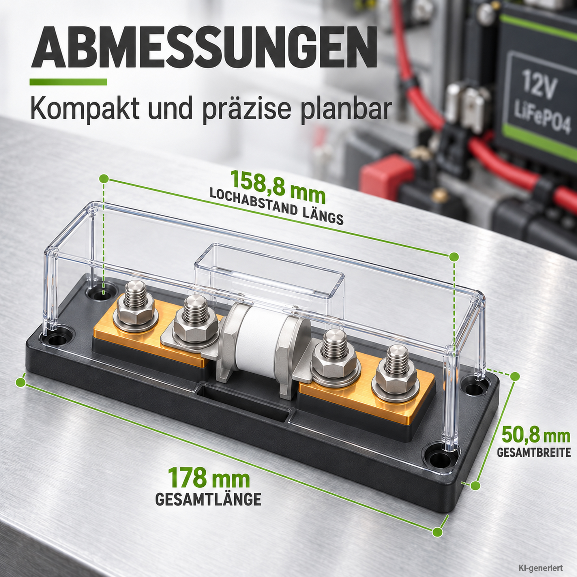 Class-T Sicherungshalter bis 400A Abmessungen