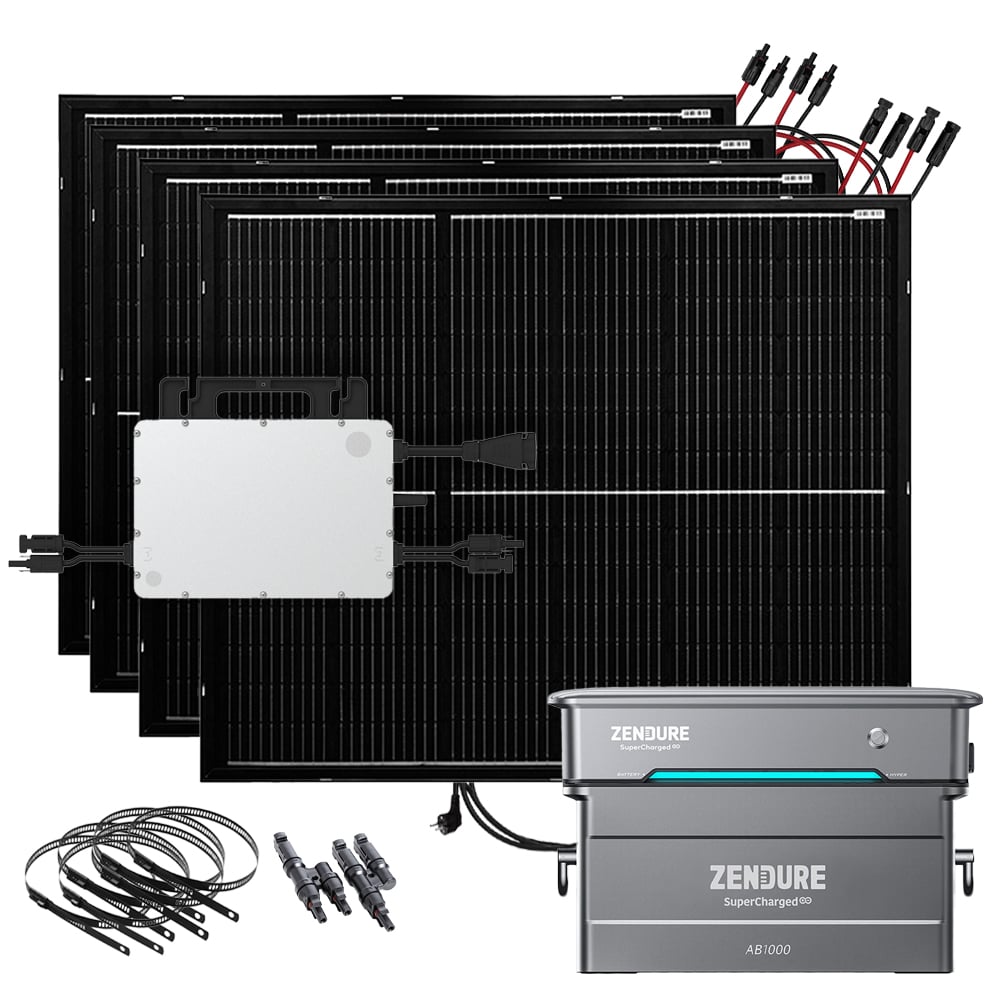 1200W Balkonkraftwerk mit ultraleichten Solarmodulen und Zendure AIO Pro Speichersystem