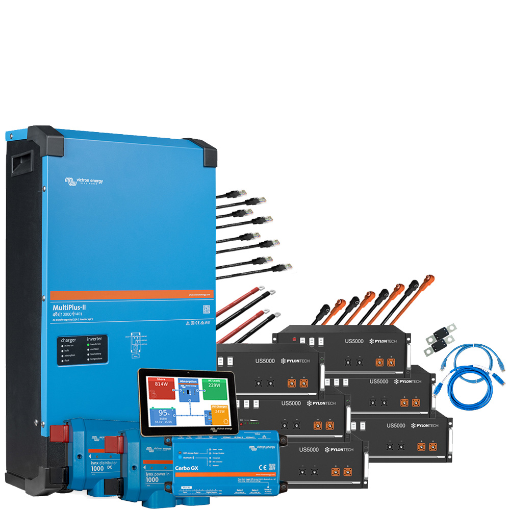 Offgridtec Backup-Kit 28,8kWh Pylontech LiFePO4 Akku - Victron MultiPlus II 48/10000 Wechselrichter 1-Phasig
