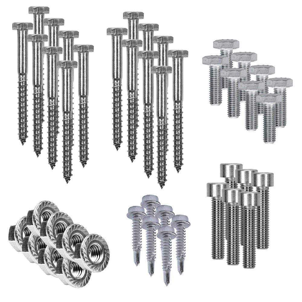 Kit de fixation avec crochets de toit en queue de castor pour montage sur toit incliné 2 panneaux solaires hauteur de cadre 40mm