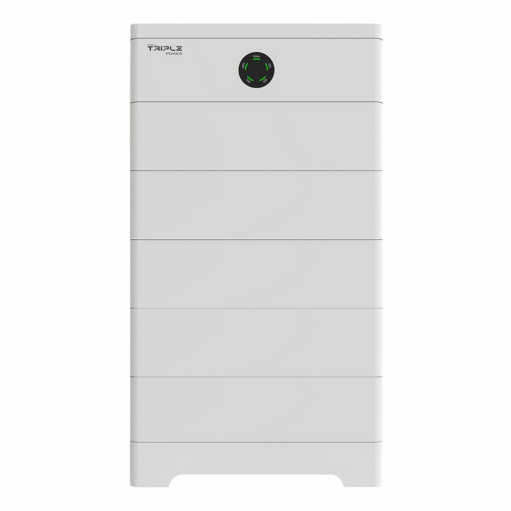 Weißes SolaX TSYS-HS51 Speichersystem mit fünf TB-HS51 Hochvolt-Batterien und einem TBMS-S51 BMS