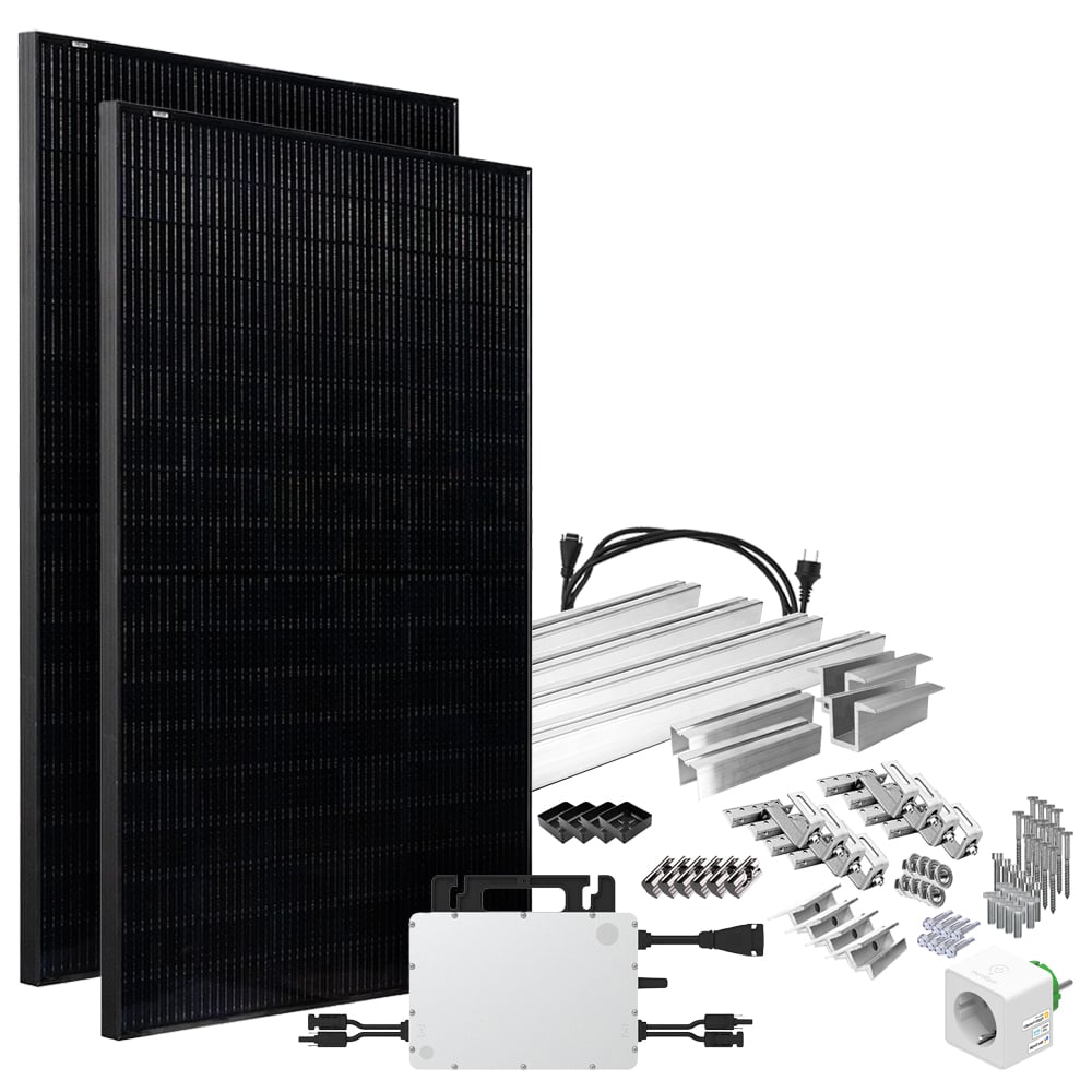 Offgridtec® Solar-Direct 900W HMS-800W-2T Balkonkraftwerk Bifazial Full Black