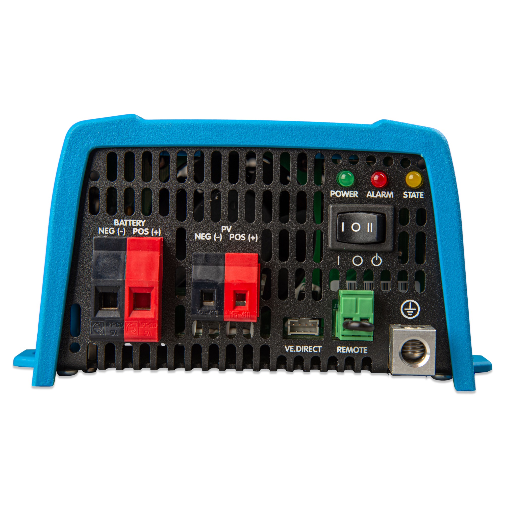 Victron Sun Inverter 24/250 Seitenansicht Anschlüsse und Anzeigen