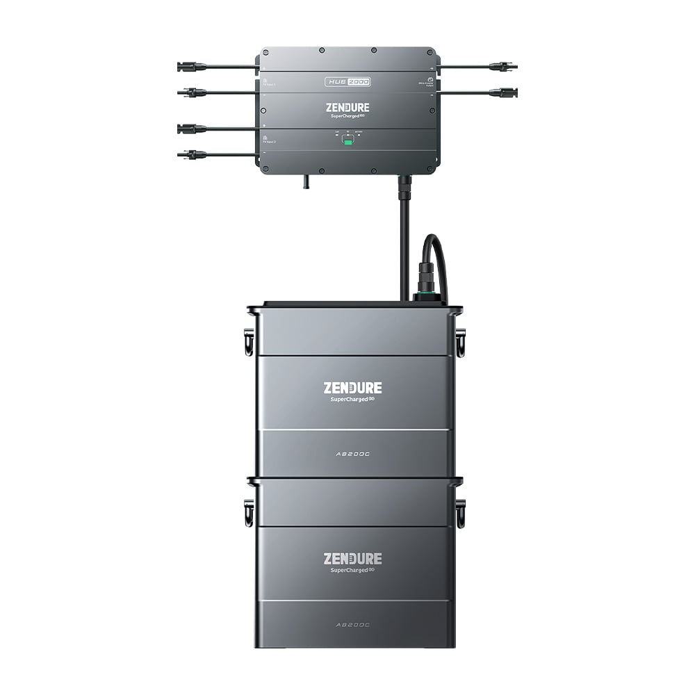 Zendure SolarFlow Set 3,84kWh Smart pv Hub 2000 avec 2x batterie d'extension ab2000