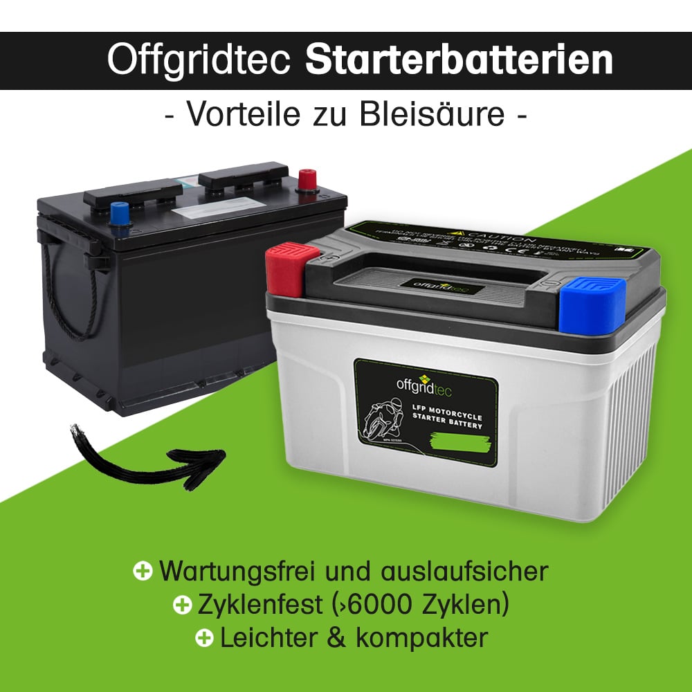 Offgridtec LFP starter battery 9Ah 12.8V for motorcycle