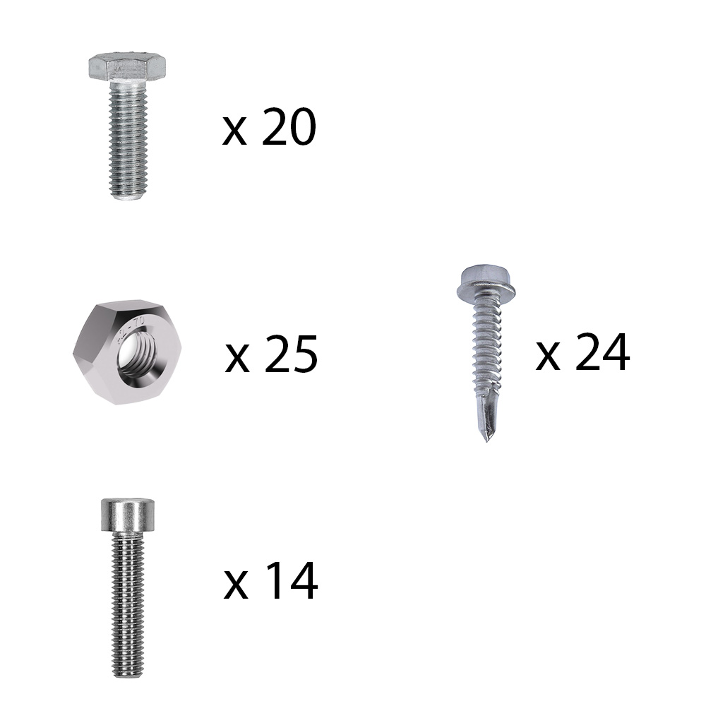 NuaSol Photovoltaic Trapezoidal Sheet Metal Roof Mounting Set Mounting, Bracket For 2 Modules T-profile 40cm - View #13