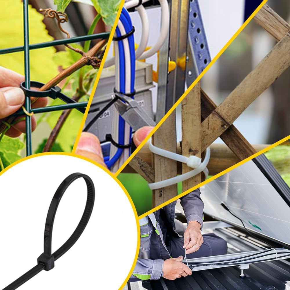 Offgridtec cable ties 1000 pcs. black nylon UV-resistant Various lengths 100mm 150mm 200mm 250mm 300mm