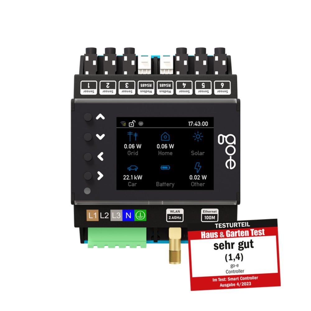 go-e Controller für dynamisches Lastmanagement und PV-Überschuss-Laden Steuerung 1- und 3-phasig