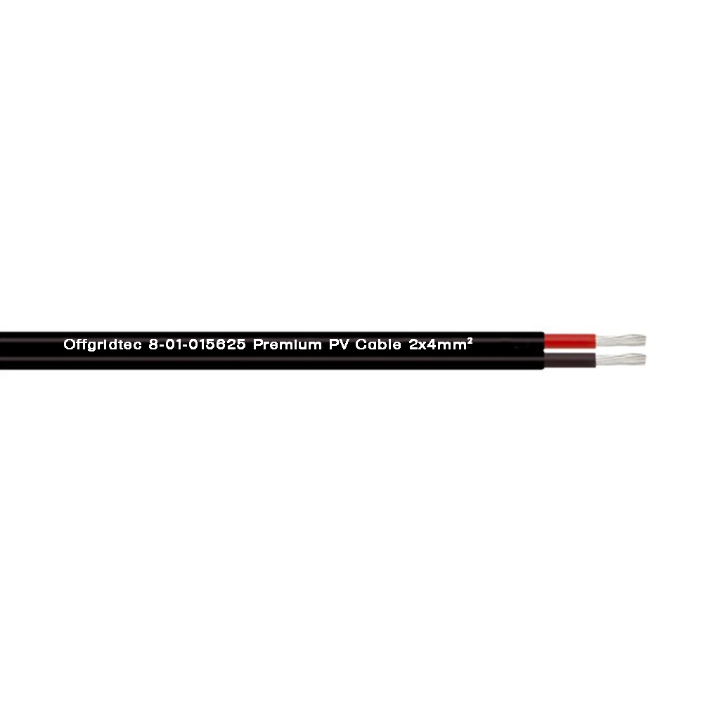 Solar cable 2x2.5mm² PV1-F 2.5mm² Two-core sold by the meter Black