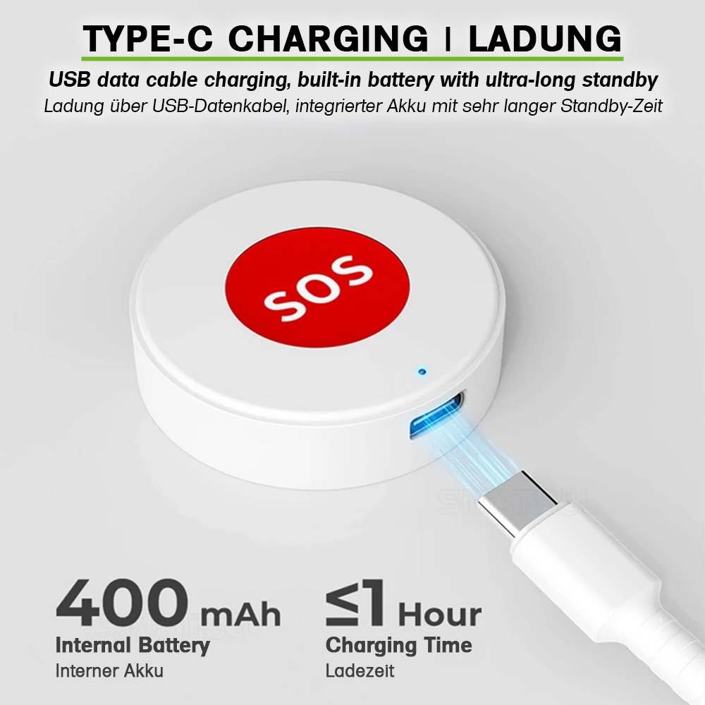 Offgridtec Smart WiFi Emergency Button for Seniors – Tuya Smart Life, App Alarm