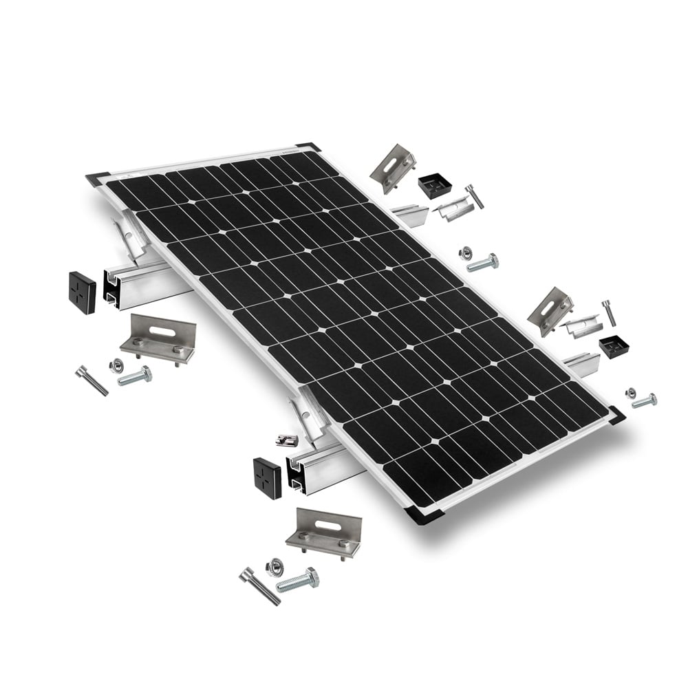 Mounting kit with standing seam clamps for pitched roof mounting 1 solar panel Frame height 30mm