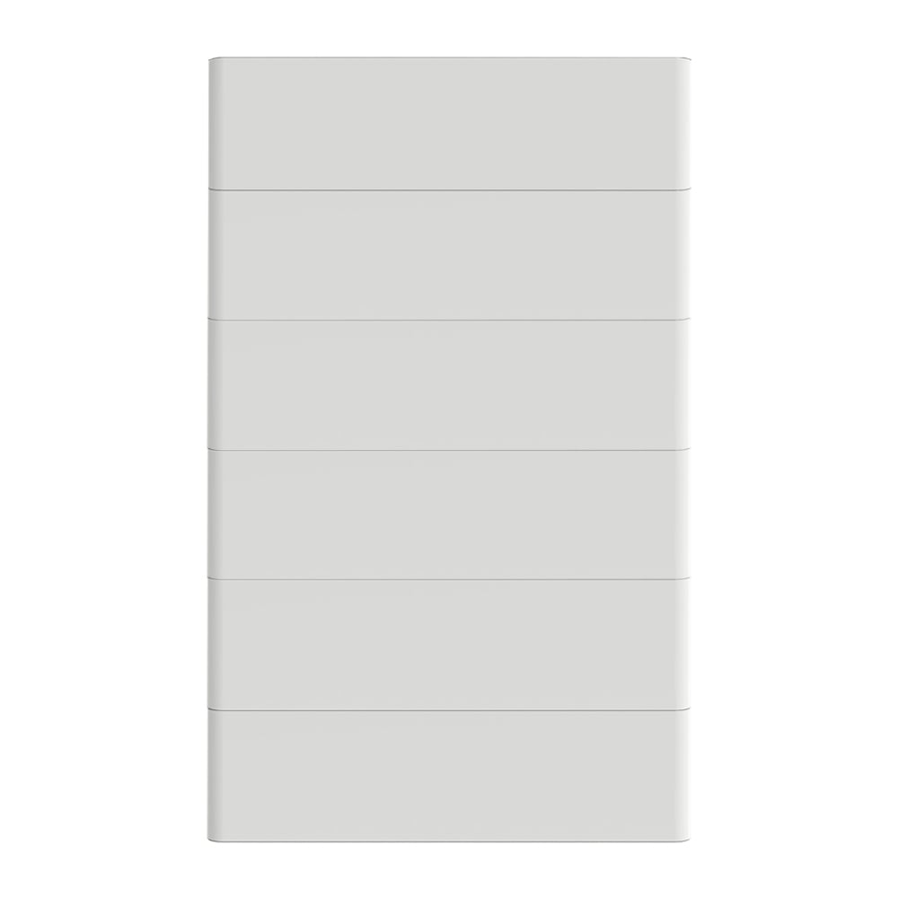 Weißes T-BAT Hochvolt-Batteriesystem mit 5 TP-HS36 Hochvoltbatterien und einem TBMS-MCS0800E BMS