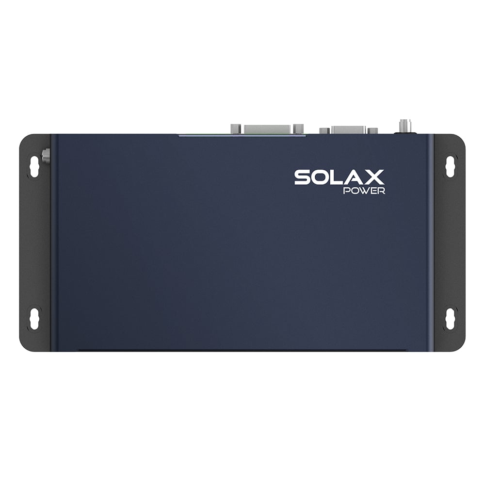 Frontansicht: dunkle Solax EMS1000 EMS Control Unit mit seitlichen Montageösen