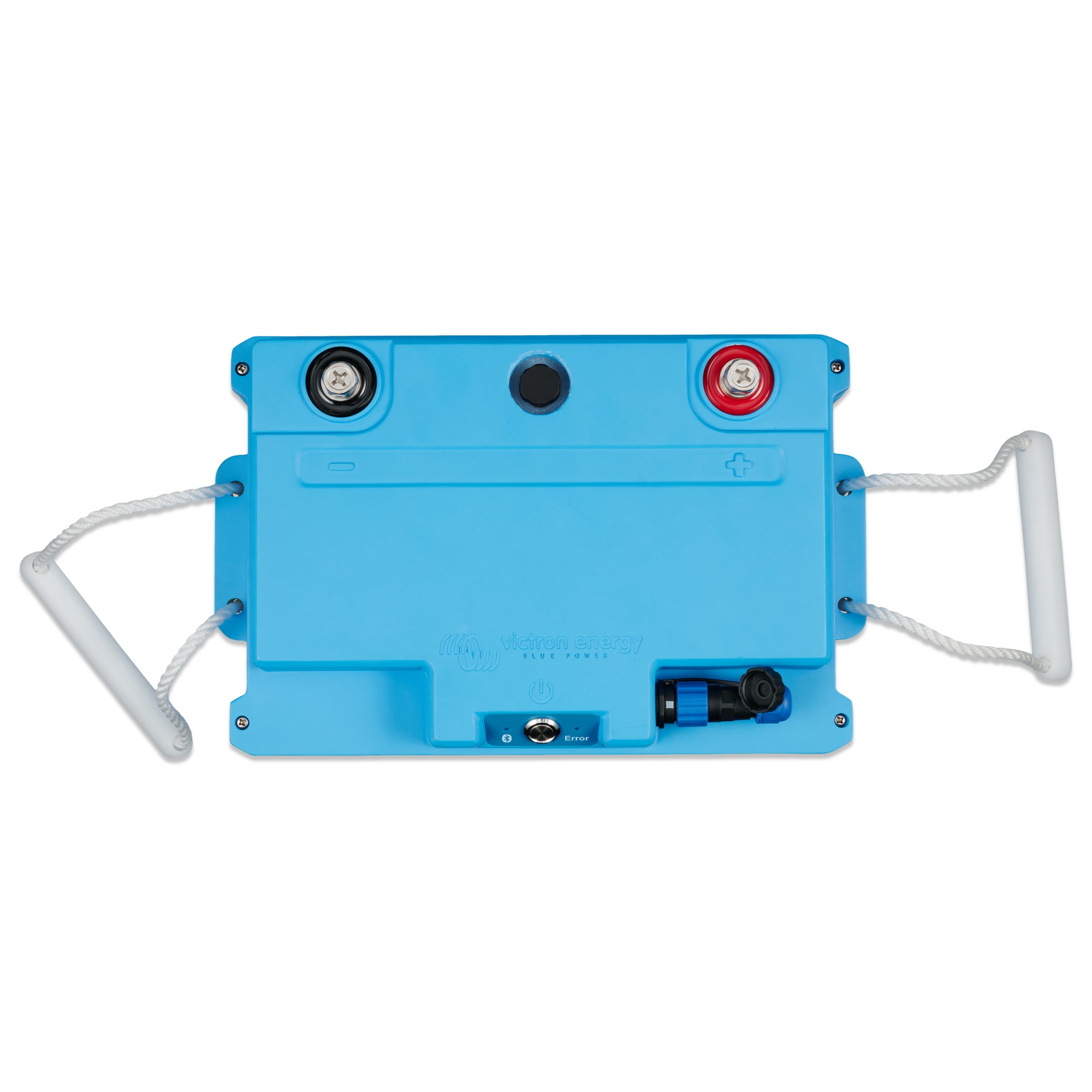 hellblaue Batterie 12V 100Ah NG Draufsicht Oberseite