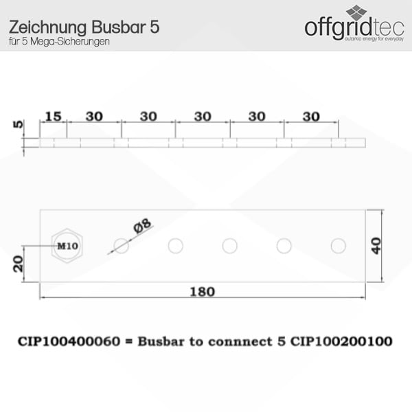 Victron BusBar 5 Megafuse Hochstrom-Sammelschiene