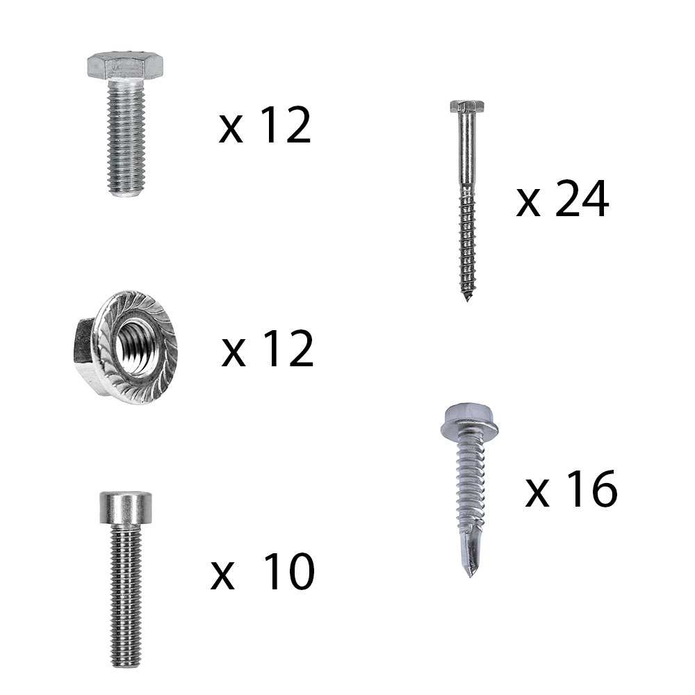 Kit de fixation avec crochets de toit en queue de castor pour montage sur toit incliné 4 panneaux solaires hauteur de cadre 40mm