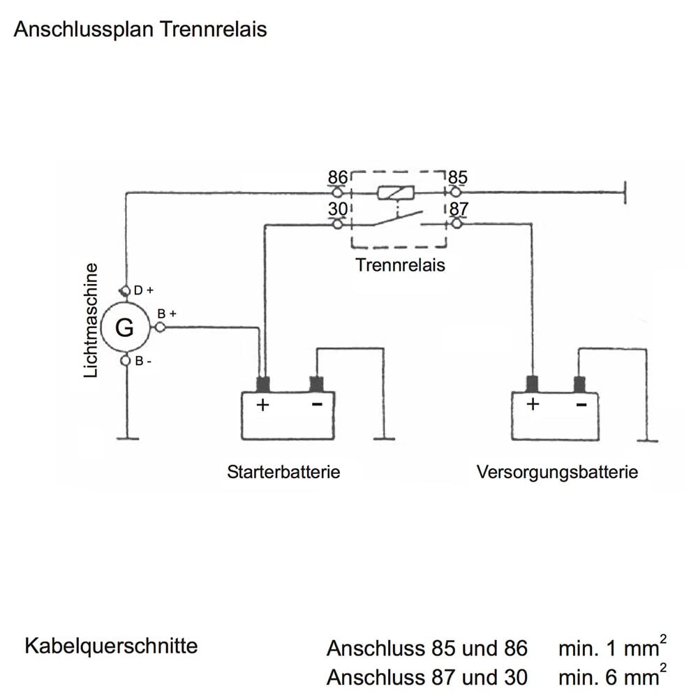 12V Auto Pkw Batterie Trennrelais Trennschalter Universal mit 2x