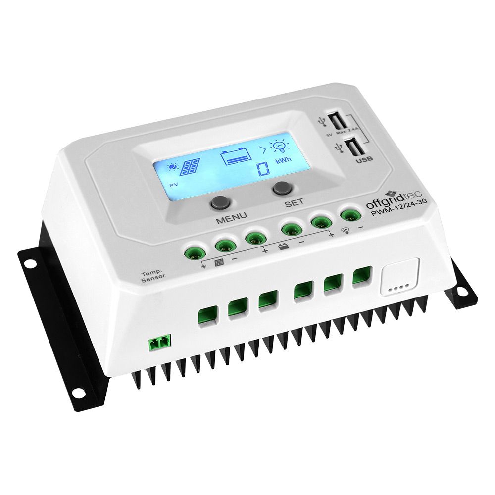Solarladeregler 12V/24V PWM 20A USB Solar Laderegler